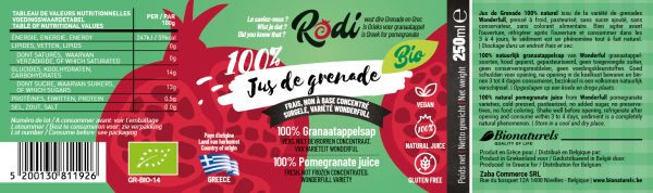 BIO - JUS DE GRENADE 250ml - RODI  x12 – Image 2
