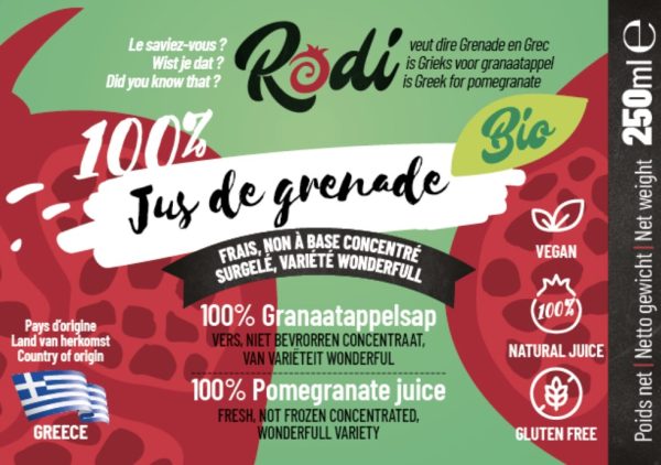 BIO - JUS DE GRENADE 250ml - RODI  x12